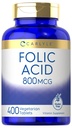 Carlyle Folinsyre 800 Mcg Tabletter ® 400 greve | vegetarisk, ikke-GMO, Glutenfri