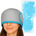 Vive Migraine Relief Cap - Hot & Cold Compression Hat for hodepine - Full hode Ice Wrap Beanie & Eye Maske for strekk og trykk Relief - Kjølehodebånd - Reusable & fleksible Soft Gel pakker