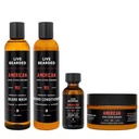Live Bearded Complete Beard Grooming Kit - Vaske, balsam, smør og olje - laget i USA med alle naturlige ingredienser - Mens Groom Set American Scent - Cedar, Vetiver, Bergamot