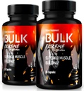 (2 Pack) bulk Extreme Superior Muscle Building Advanced Formula, Bulk Extreme for Lean Muscle Mass for Menn, Alle naturlige Muscle Builder, Mannlige piller for fysisk ytelse, vurderinger (120 Kapsler)