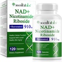 NAD Supplement, NAD Nicotinamid Riboside Resveratrol 910mg, høy renhet NAD Supplement for sunn cellulære funksjon, støtter NAD nivåer sunn hud aldring kosttilskudd 120 kapsler
