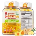 Ginger Chews Gummies for hemmende og digestiv støtte, mage relief - sukkerfri med gurkemeie og odorless hvitløk, Quercetin, vitamin D3, C, Delicious Digestive kosttilskudd, 60Cts (pakke av 1)