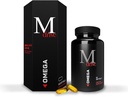 Mdrive Omega 3 Fish Oil for menn, Omega 3-6-9 1200mg fra fisk, boring og flaksfrø olje, støtte hjerte, hjerne, hud og felles helse, 60 greve