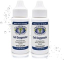 Cell Oxygenator 1 Fl Oz flaske (pakke med 2), flytende oksygen dropper daglig ernæringstilskudd for større immunsystem, spormineraler og aminosyrer for atleter Sport