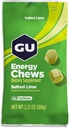 GU Energy Chews, saltet lime energi gummier med elektrolyter, vegansk, glutenfri, Kosher, koffeinfri, og dairy-free on-The-Go energi for enhver trening, 12 poser (24 serveringer totalt)