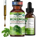 PURA VIDA MORINGA Leaf ekstrakt flytende dråper - USDA økologisk sertifisert - høy rengjort, Biotilgjengelig og raskere absorpsjon enn Moringa pulver eller kapsler - Single Origin Moringa Oleifera Leaves Extract