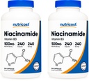 Nutricost Niacinamide (Vitamin B3) 500 mg, 240 kapsler (2 flasker)