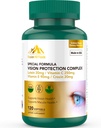 Lutein og Zeaxanthin kosttilskudd - 6 i 1 Vision Protection Complex med Lutein 20 mg, Zeaxanthin, Astaxanthin, Crocin, Vitamin C & E, 120 Softgels, Ikke-GMO, Glutenfri, støtter øyehelse