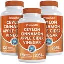 5-i-1 Ceylon Cinnamon Capsules 2355mg - Ceylon Cinnamon og Apple Cider Vinegar Capsules - Turmeric og Panax Ginseng - Cinnamon Supplements med Bioperine (120ct, Pack of 3)