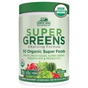 Landbruk Organic Super Greens Natural Flavor, 50 Organic Super Foods, pakket med fiber, USDA Økologisk Drikkemiks, Frukter, Grønnsaker, Mushrooms & Probiotika, Støtter Energi, 6g Fiber