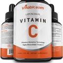 Liposomal vitamin C 2000mg flytende for voksne, høy absorpsjon VIT C, maksimere vitamin C, immunsystem og antioksidant støtte, 60ML (1 flaske)
