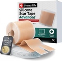 Medisinsk Grade Silikon Scar Tape Advanced Adhesive Formulation (1.6" x 118") Scar Removal Away Strips for kirurgiske arr, Silikone Tape & Keloid Scar Behandling, Reusable Silikone Scar Sheets