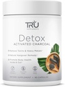TRU Supplements Detox rensekapsler med aktivert Charcoal, Hele kroppen renser for Bloating Relief & Clear hud, Vegan-vennlig naturlig detox støtte, 60 serveringer