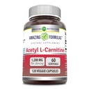 Amazing Formler Acetyl L-Carnitine Supplement | 1200 Mg | 120 Veggie kapsler | Ikke-GMO | Glutenfri | laget i USA