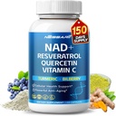 NAD + RESVERATROL Supplement- 10-i-1 naturlig blanding med Quercetin gurkbær grønn te - 150 greve - laget og testet i USA