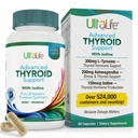 Daglig Thyroid Boost Advanced Formula med jodin Ashwagandha vitamin B12 sink og selen for energimetabolisme og fokus 60 kapsler