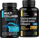 Bone & Joint Support, Sunt hår og negler — Multi collagen Capsules 90pcs og glukosaminkapsler 120pcs