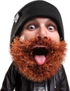 Beard Head Bushy Bicker Beard Beanie - Funny Knit Hat og Fake Beard Kostume Svart