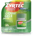 Zyrtec 24-timers innendørs og utendørs allergivæske geler, antihistaminer kapsler med cetirizinhydrochlorid for hele dagen allergi relief, 12 ct (pakke med 2)