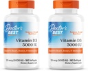 Legens beste vitamin D3 5000IU, ikke-GMO, Gluten og soya gratis, regulerer immunfunksjon, støtter sunne bein, hvit, ingen smak, 180 tall (Pack of 2)