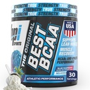 BPI Sports Best BCAA Powder - Muskelgjenvinningsstøtte - Branched kjede Aminosyrer | Building blokker av protein og muskel - Post trening gjenoppretting - Hydrasjon - Blå bringebær, 30 Services