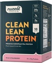Nuzest - Pea Protein Powder - Clean Lean Protein, Premium Vegan Plant Basert Protein pulver, Dairy Free, Glutenfri, GMO Free, Protein Shake, Wild Strawberry, 0,9 oz, (Pack of 10)