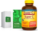 Super C med vitamin D3 & sink 200 tabletter med eksklusiv A til Z - bedre Ligth & Spring Guide (2 elementer)