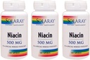 Niacin 500mg Solaray 100 Vegkaps (3 pakke)