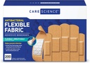 Care Science stoff kleslige bandasjer, 200 ct bulk sortert størrelser | Fleksibel + pustende beskyttelse for førstehjelp og sår omsorg