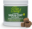 Allergi og klør Relief for hunder – Hud & Coat Mykt Chews m/Omega-3, Fiskeolje, Biotin, kollagen – Reduserer shedding, fremmer sunn hud og skinnende fjør – 60ct