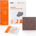 Sølv Kalsium Alginate sårkjole pad 4''x4'', 10 pakker, høy absorbens ikke-stiv Ag Gauze Patch for trykk Ulcer,Bed Sore,Leg Sore,Diabetic Foot Ulcer