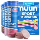 Nuun Sport Electrolyte Tabletter for Proactive Hydration, Blandet Flavors, 4 Pakke (40 Serveringer)