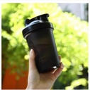 CHNLML Protein Shakerflaske 400ML/16Oz w. Shaker Ball for proteinshake, Shaker Flaske med blandings ball, leak-proof, BPA-fri, for gym, trening, Juice Mixer (svart/svart kropp, 16Oz-400ML-1Bottle)