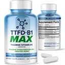 TTFD Thiamine B1 Supplement 60Kapsule laget i USA- Thiamin TTFD Vitamin B1 MAX, høy potens Supplement for energi og fokus, støtter sunn nervefunksjon og total velvære av MaxLife Naturals