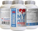Jeg elsker MY PETS LLC Dog Protein Supplement - Omega 3 Fiskeolje for hunder - Avansert Premium kvalitet - Epa for hunder - 180 Softgels (1 flaske)
