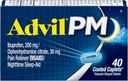 Advil PM (40 greve, pakke med 2) Smerte Reliever / Natt søvnhjelp coated Caplet, 200 mg Ibuprofen og 38 mg difenhydramincitrat