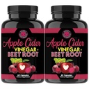 Angry kosttilskudd Apple Cider Vinegar + Beet Root Powder Capsules, ren ACV Beetroot 1000mg per servering, Nitric Oxid Booster & Digestive helse for menn og kvinner 60ct, 2 Pack (120ct totalt)