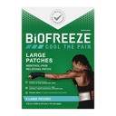 Biofreeze store smertelindringsplaster, Menthol smertepatcher for nedre rygg, hals, kne, & skulder, komfortable og fleksible stoff opphold på plass, FSA kvalifisert, 5 ct