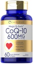 Carlyle CoQ10 600 mg Softgels | 60 greve Mega Q-Sorb Coenzym Q-10 | med svart pepper ekstrakt | Ikke-GMO & Glutenfri Supplement
