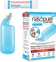 Nasopure Nasal Vaske, Systemsett, \"The Nicer Neti Pot\" Sinus Vaske Kit, Komfortabel Nasal rens 8 Oz Flaske og 20 Saltpakker (3,75 gram hver), Nasal Congestion, Cold, Flue, Allergi, Nasal Irrigation