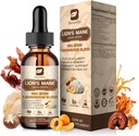 Lions Mane Mushroom flytende drops, 8 i 1 Mushroom Complex Supplement med Irish Sea Moss, Chaga, Tyrkia Tail, Cordyceps og mer for hjernen, Fokus, Kognitiv og immun støtte, Vegansk, Peach Flavor, 60ml