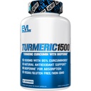 Herbal Relief Turmeric Curcumin med Bioperine - EVL 1500mg 95% Curcuminoid Turmeric Curcumin med svart pepper for digestiv hud immunitet lever og felles støtte - Ikke GMO Vegansk Supplement