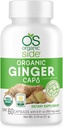 Organic Ginger Capsules | Digestive helsestøtte | USDA Certified Organic, Non-GMO, Vegansk | 60 Easy-to-Swallow Kapsler for naturlig velvære