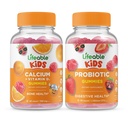 Levende kalsium med vitamin D Kids + Probiotiske 2 milliarder CFU Kids, Gummie Bundle - Great Tasting, vitamin Supplement, Glutenfri, GMO Free, Chewable Gummy