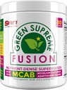 SAN Nutritions Grønn Supreme Fusion Blend Antioksidant: Super Greens Smoothie Blande med Spirulina, Klorella, Adaptogen Mushrooms, 30 Services