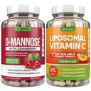 Ultimate Urin Tract Health Bundle - D Mannose og Liposomal Vitamin C, med Cranberry, Ascorbyl Palmitat, Forbedret Absorpsjon Formula, Detox, Diett Supplement, Blader Support