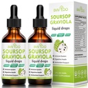 2 pakke Soursop Graviola flytende dråper - 2000mg ren sursop ekstrakt blandet med 300mg sjø Moss & 100mg eldrebær - kraftig celle støtte, antioksidant-rich, immun-boosting - 4 fl Oz (120ml) flaske