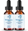 Whispeara Tinnitus Relief for ringing øredobber, Ring klar tinnitus flytende dråper, maksimal styrke, avansert formel hørselssupplement, ørering tinnitus, whispeara anmeldelser (2 pakke)