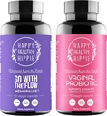Lykkelig sunn Hippie Vaginal probiotika for kvinner og gå med Flow Menopause Support