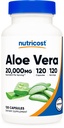 Nutricost Aloe Vera 20 000mg, 120 Kapsler - Glutenfri, Ikke-GMO, Vegetarvennlig (100mg 200:1 Ekstrakt)